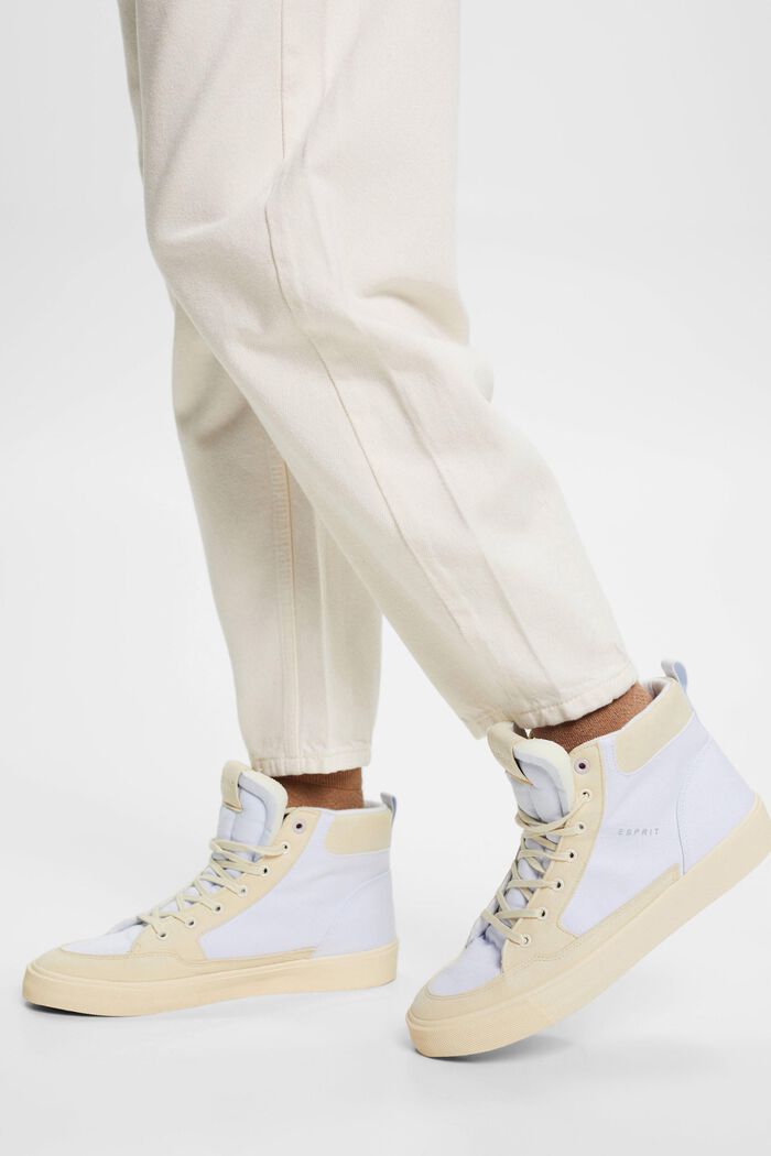 Tweekleurige hoge sneakers, WHITE, detail image number 1