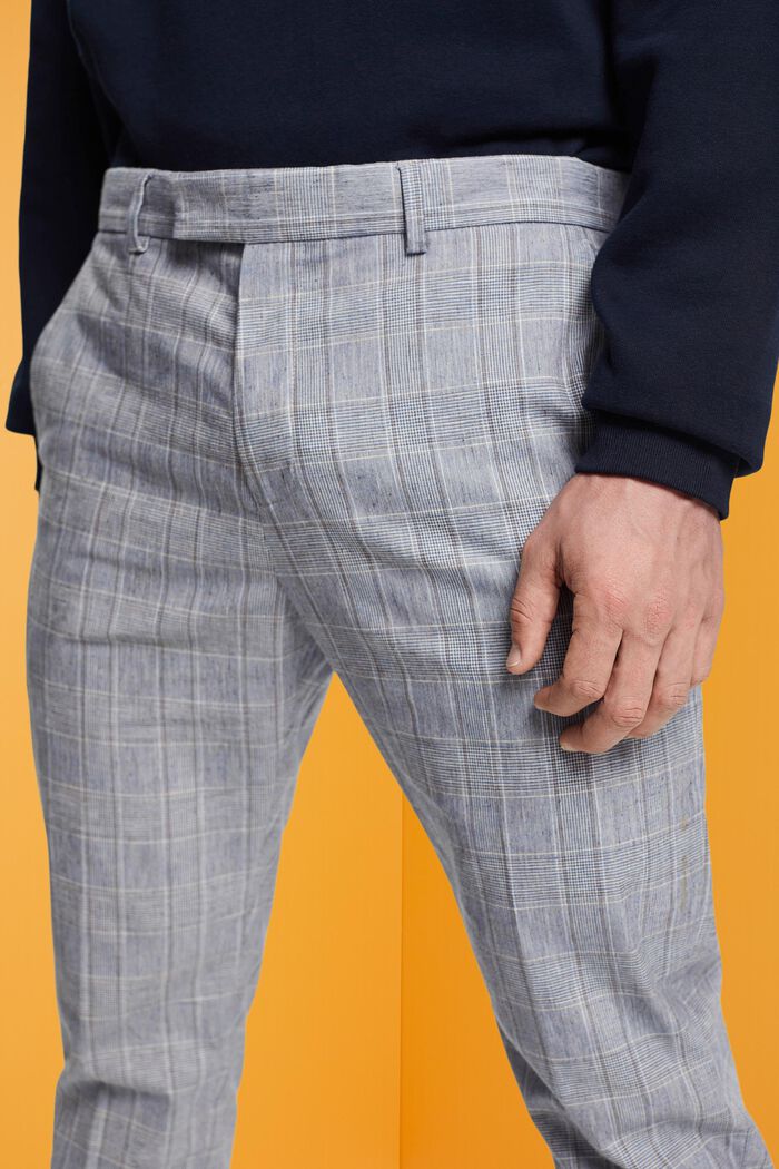 Geruite pantalon in slim fit, LIGHT BLUE, detail image number 2