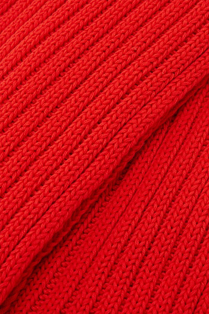 Ribgebreide colsjaal, 100% katoen, ORANGE RED, detail image number 1