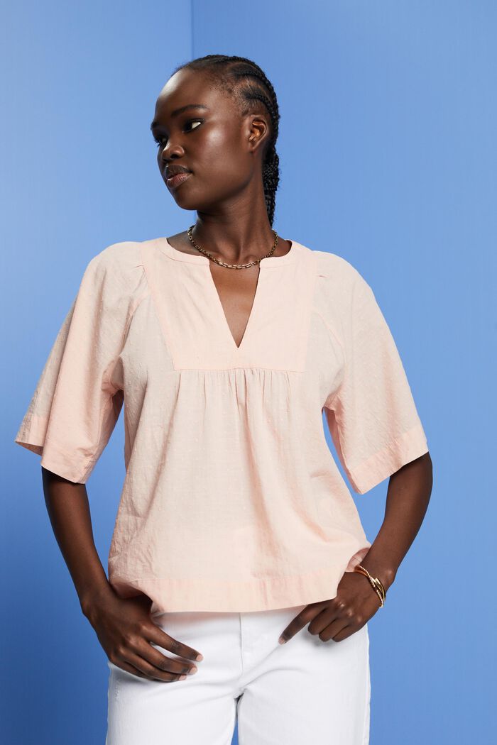 Katoenen blouse met borduursel, PASTEL PINK, detail image number 0