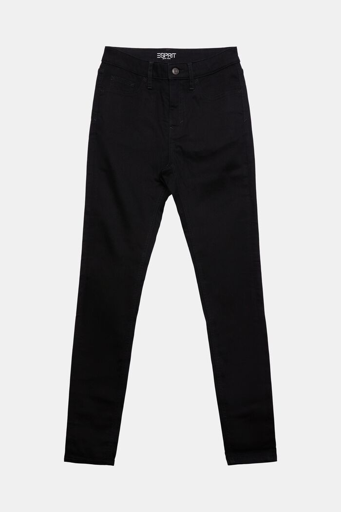 High rise skinny jeans, BLACK RINSE, detail image number 7