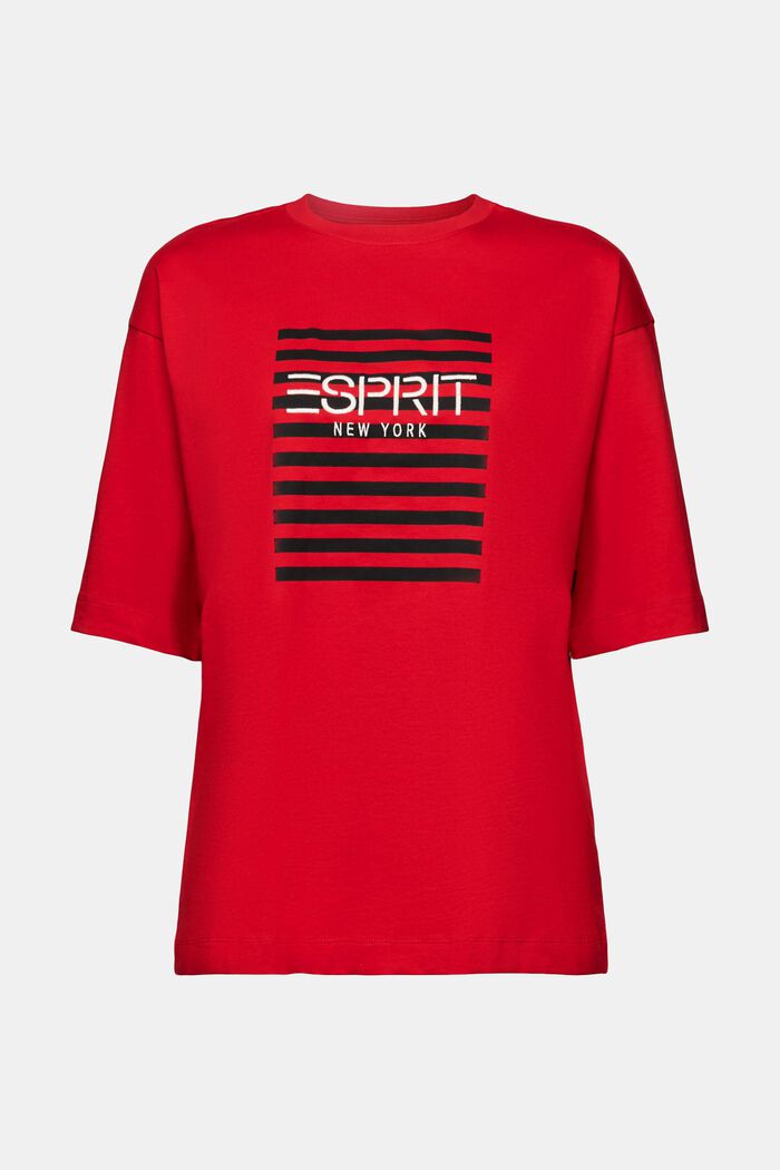 T-shirt met ronde hals en logo, DARK RED, detail image number 5