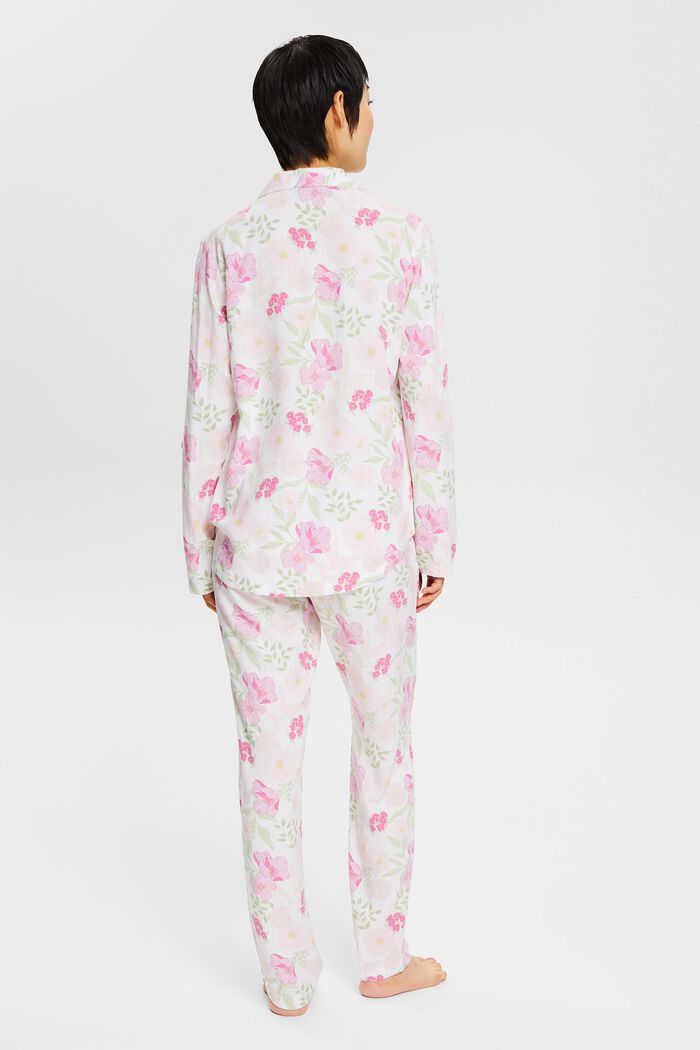 Pyjama met bloemenmotief, LENZING™ ECOVERO™, WHITE, detail image number 2