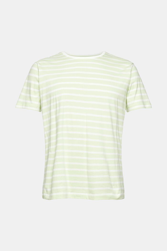 Jersey T-shirt met streepmotief, LIGHT GREEN, overview