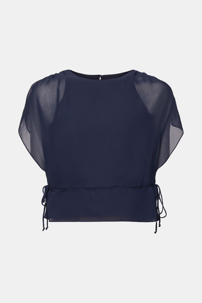 Chiffon blouse met tunnelkoord, NAVY, detail image number 5