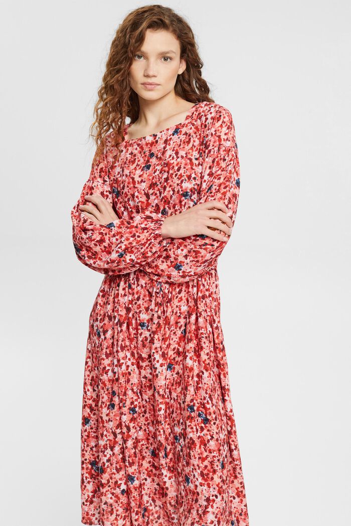 Midi-jurk met motief, LIGHT PINK, detail image number 0