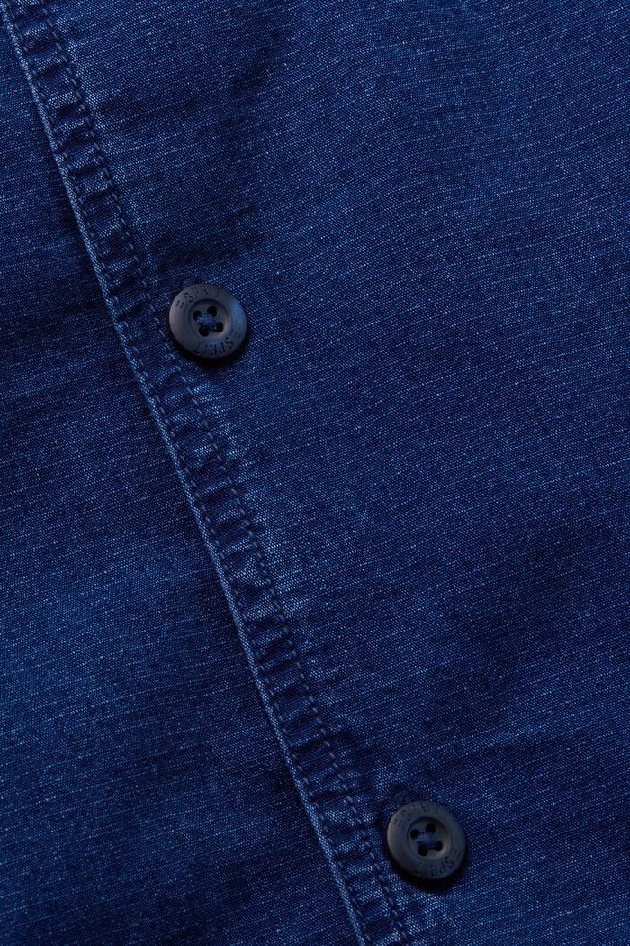 Denim overhemd met korte mouwen, 100% katoen, BLUE DARK WASHED, detail image number 6