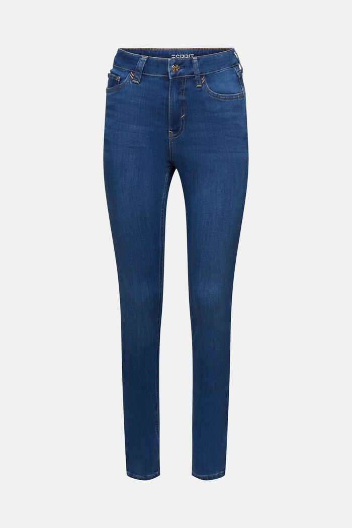 High rise skinny jeans, BLUE MEDIUM WASHED, detail image number 7