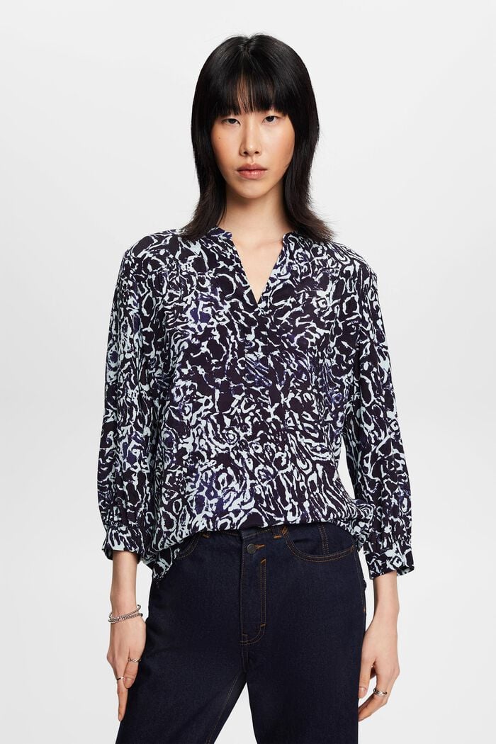 Blouse met print all-over, NAVY, detail image number 4