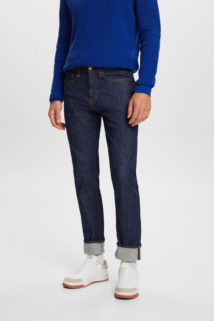 Slim fit selvedge jeans met middelhoge taille, BLUE RINSE, detail image number 0
