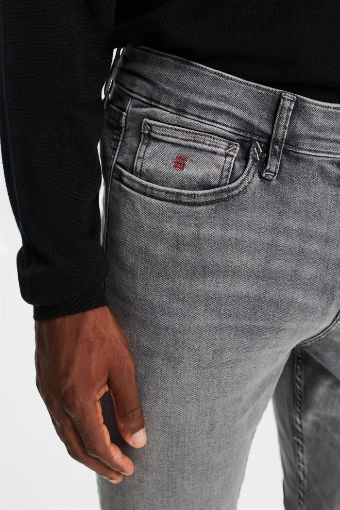 Mid rise skinny jeans, GREY LIGHT WASHED, detail image number 2