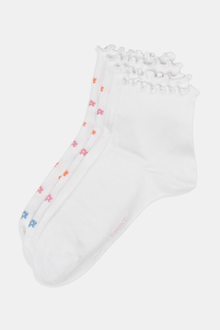 Set van 2 paar sokken met gegolfde zoom, WHITE, detail image number 0