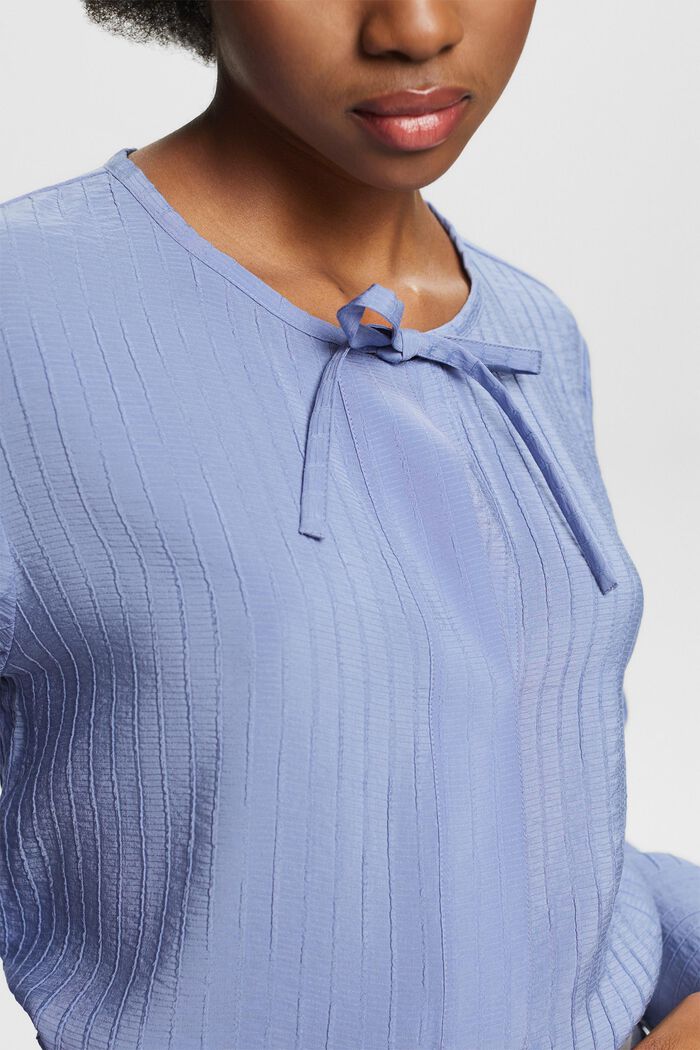 Gestructureerde blouse met lange mouwen, BLUE LAVENDER, detail image number 3