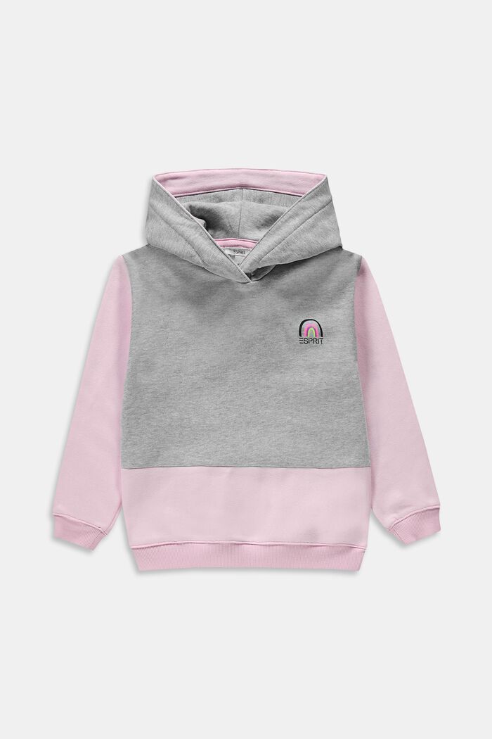 Tweekleurige hoodie, PASTEL PINK, overview