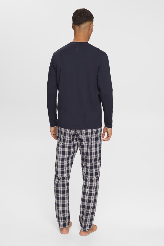 Pyjama met geruite broek, NAVY, detail image number 4
