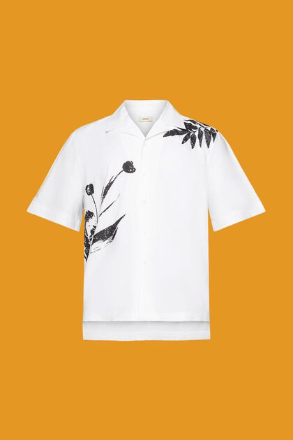 Overhemd met grote bloemenprint, WHITE, overview