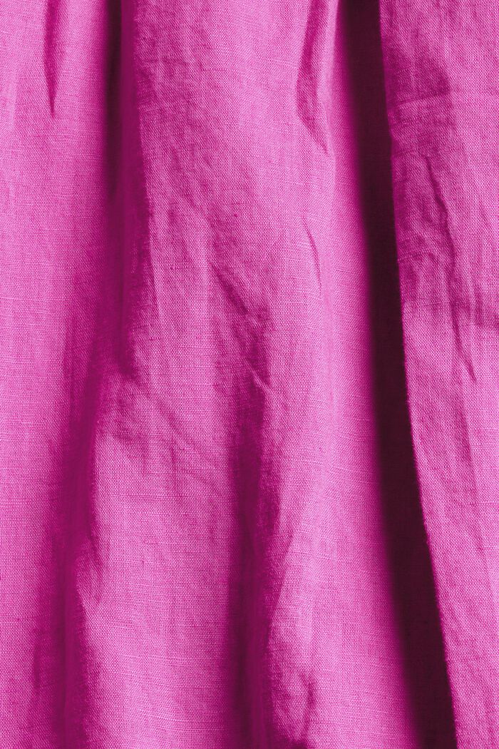Van een linnenmix: midi-jurk, PINK FUCHSIA, detail image number 4