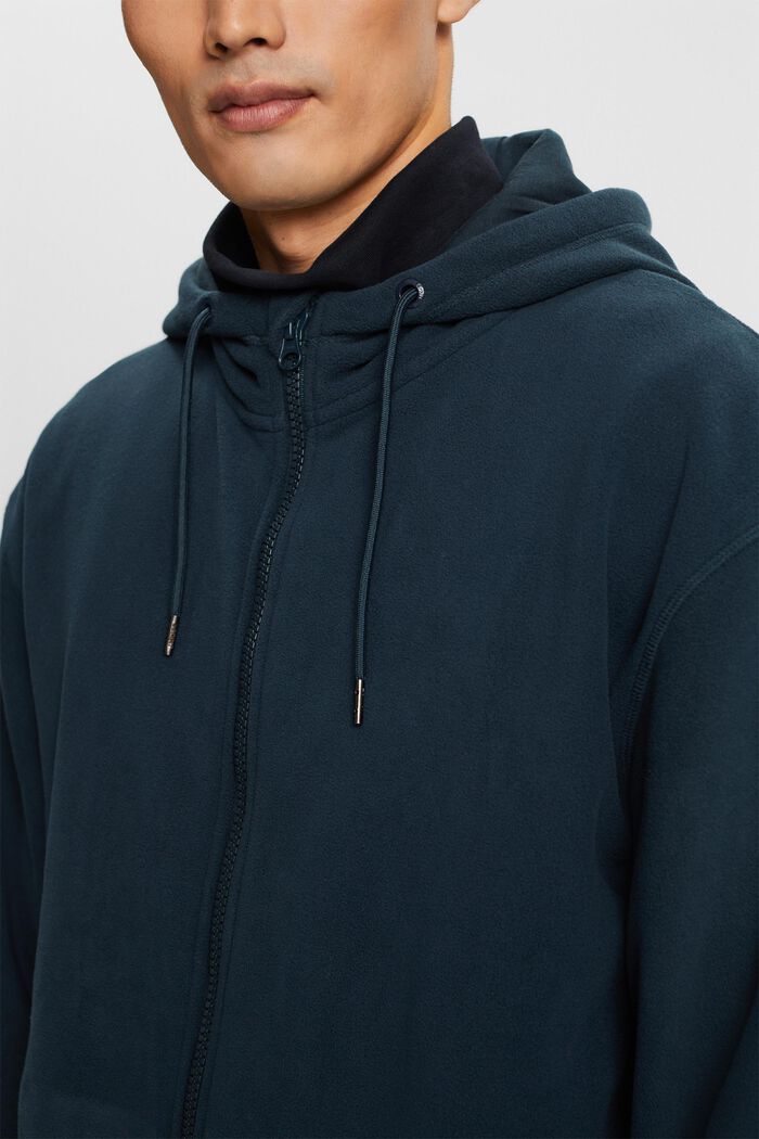 Fleece sweatshirt met hoodie, PETROL BLUE, detail image number 2