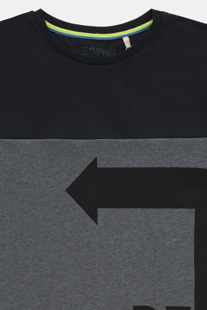 Tweekleurig T-shirt, BLACK, detail image number 1