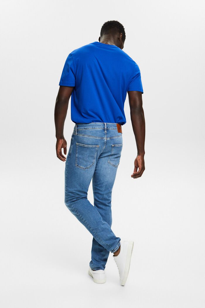 Slim fit jeans met middelhoge taille, BLUE LIGHT WASHED, detail image number 3