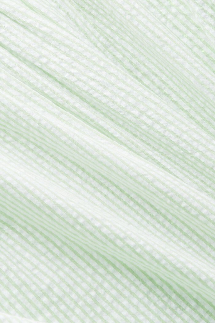 Gestreepte katoenen blouse met V-hals, LIGHT GREEN, detail image number 4