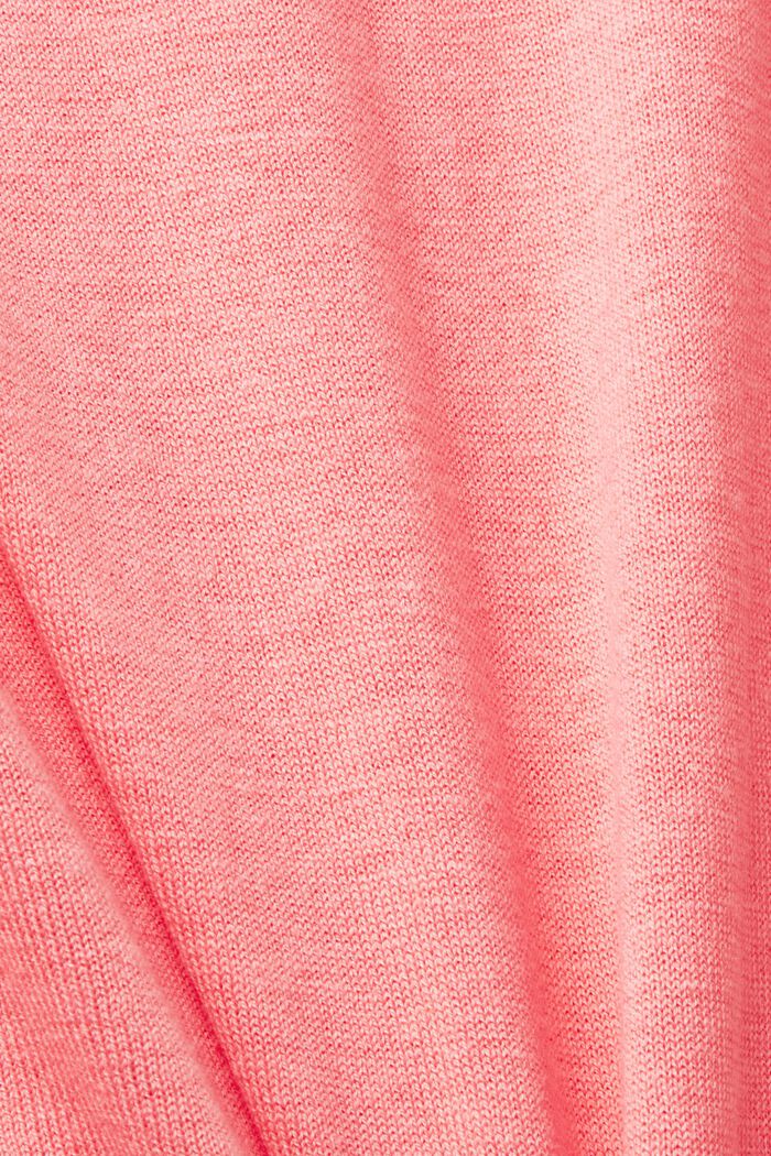 Sweater met kortere mouwen en linnen, PINK, detail image number 4