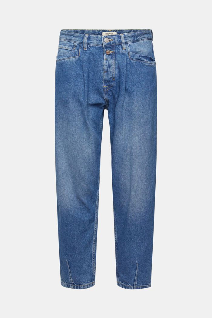 Duurzame katoenen jeans met ballonmodel, BLUE MEDIUM WASHED, detail image number 8
