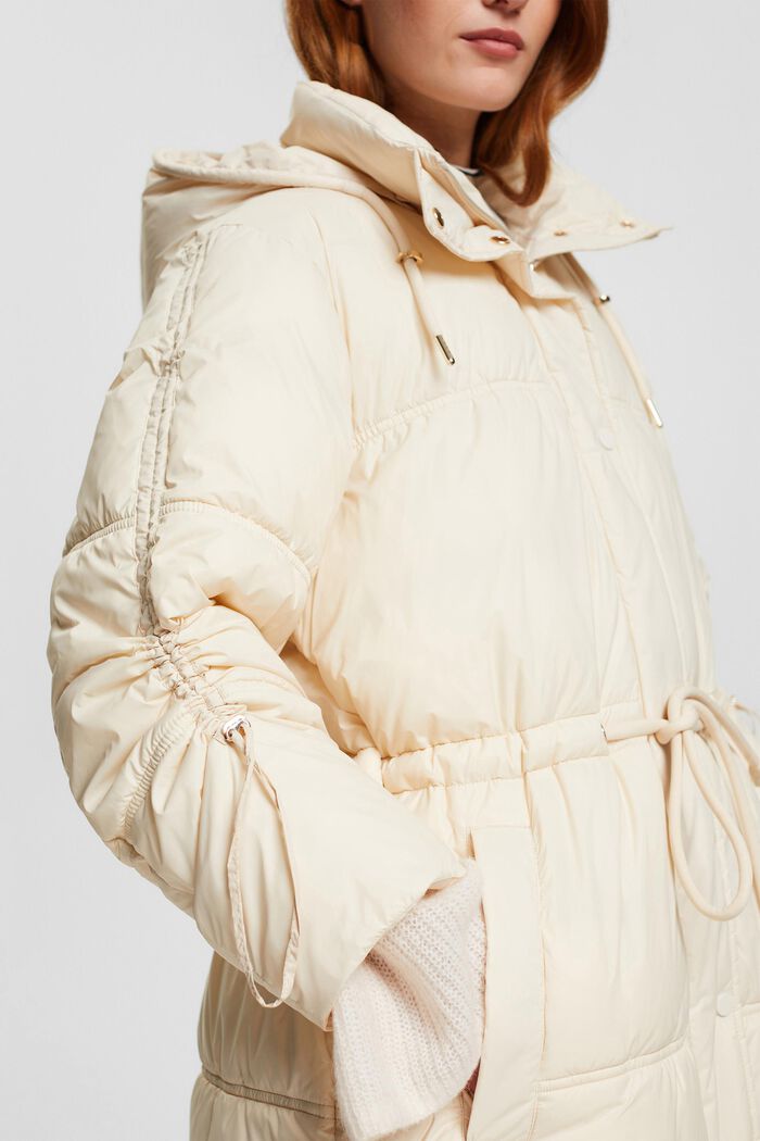 Oversized gewatteerde mantel met tunnelkoord op taillehoogte, ICE, detail image number 2