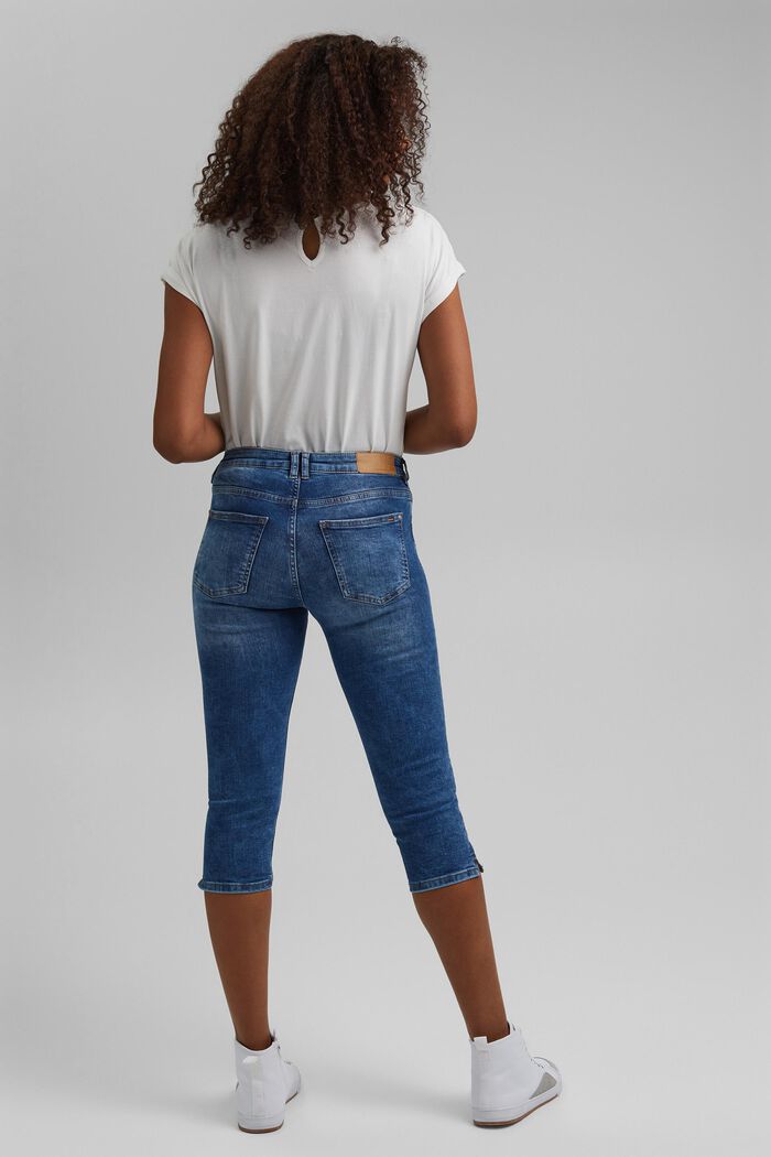 Capri-jeans van organic cotton, BLUE MEDIUM WASHED, detail image number 3