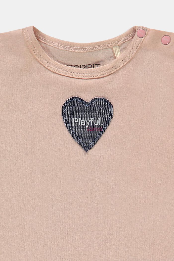 T-shirt met hartvormig label, biologisch katoen, PASTEL PINK, detail image number 2
