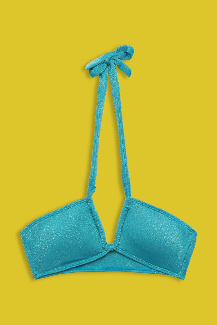 Bandeau-bikinitop met glitter, TEAL BLUE, detail image number 4