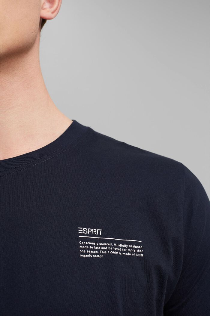 Jersey T-shirt met print, 100% biologisch katoen, NAVY, detail image number 1