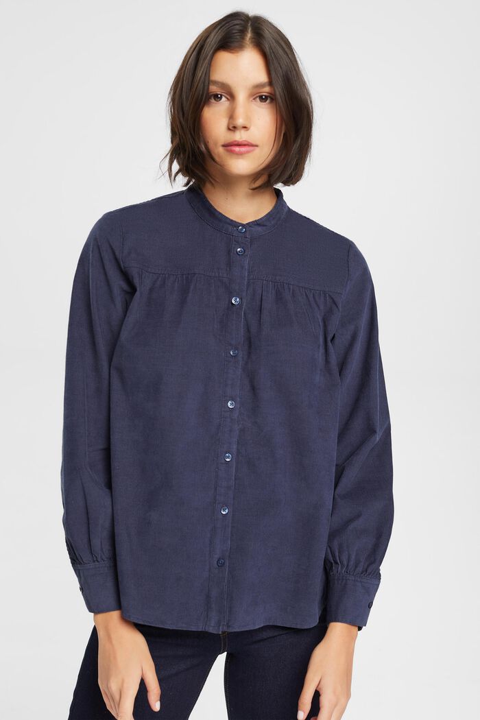 Corduroy blouse, NAVY, detail image number 1