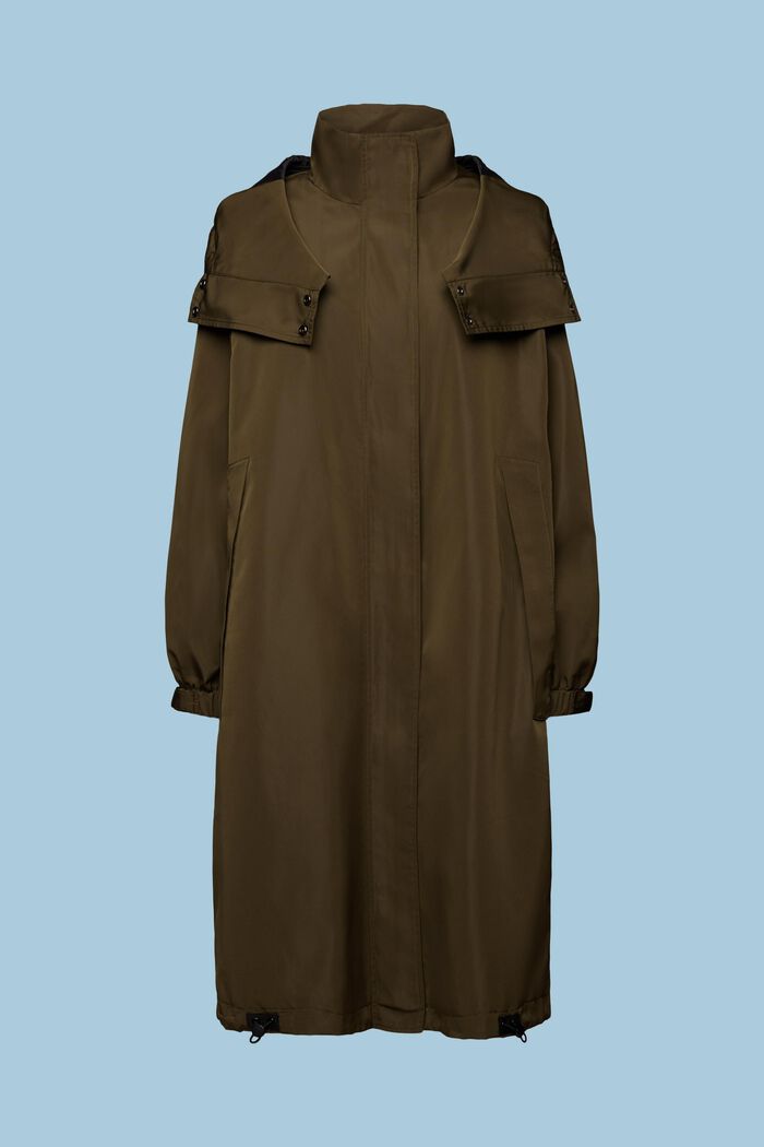 Mantel met afneembare capuchon, KHAKI GREEN, detail image number 7