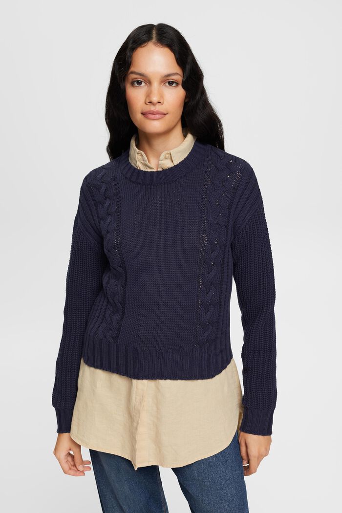Gestreepte sweater, NAVY, detail image number 1