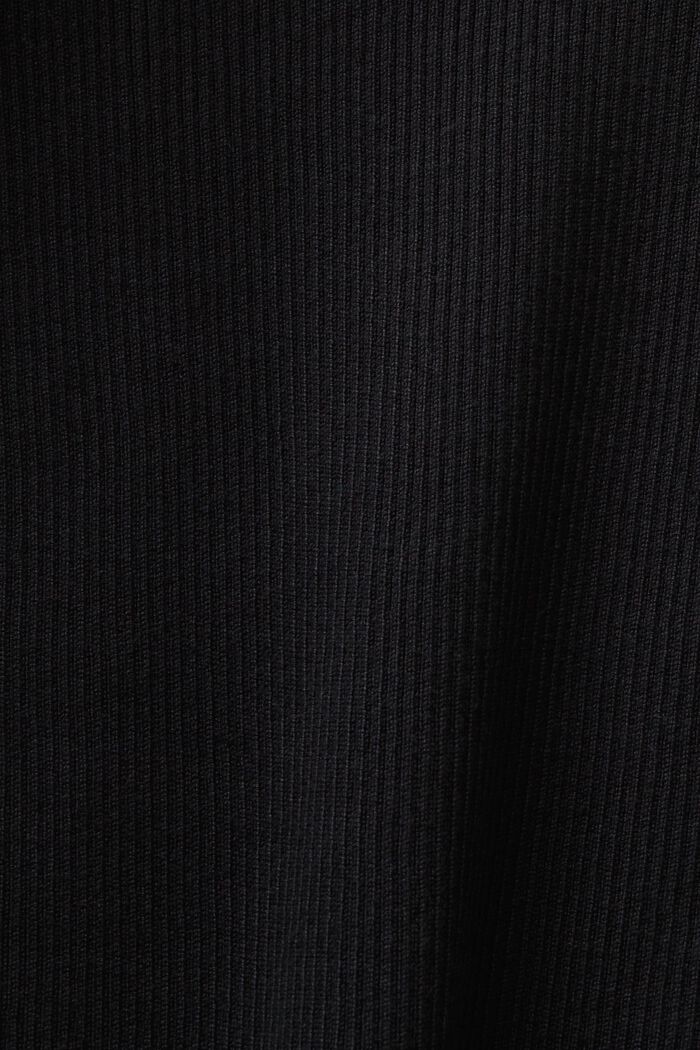 Ribgebreide trui met ronde hals, BLACK, detail image number 5
