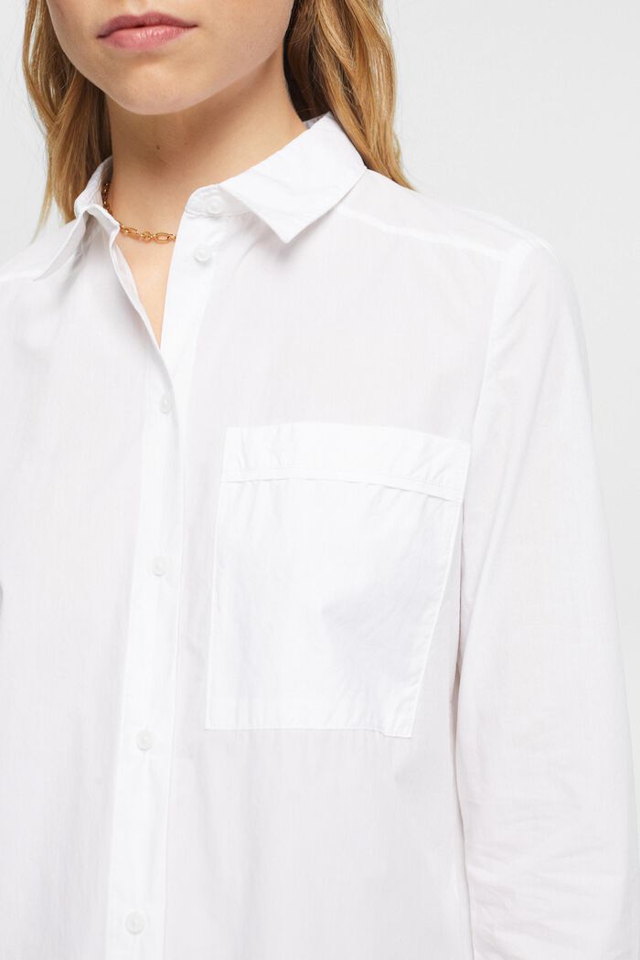 Katoenen blouse met een zak, WHITE, detail image number 2