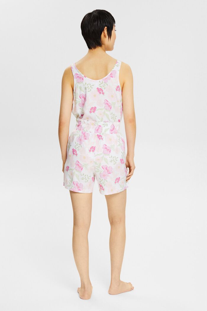 Korte pyjamabroek met bloemmotief, LENZING™ ECOVERO™, WHITE, detail image number 3