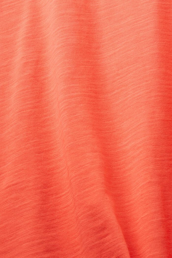 Jersey longsleeve, 100% katoen, CORAL RED, detail image number 4