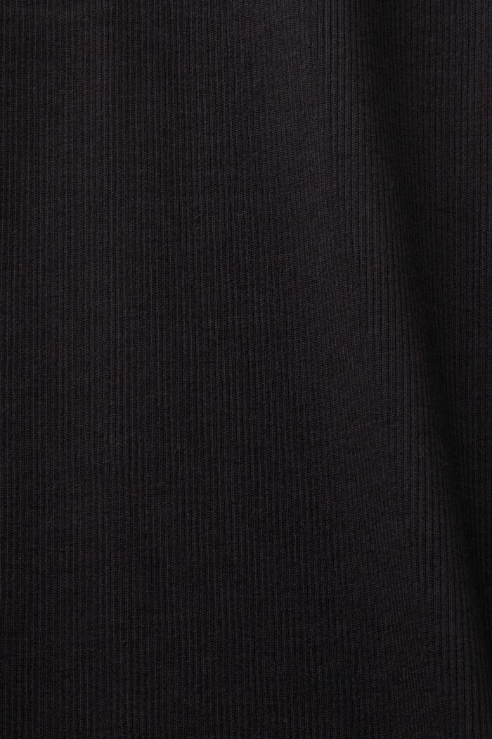 Geribde jersey tanktop van stretchkatoen, BLACK, detail image number 5