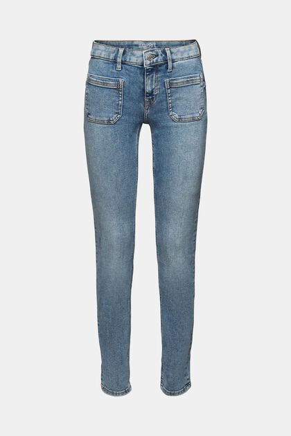 Gerecycled: slim fit jeans met middelhoge taille