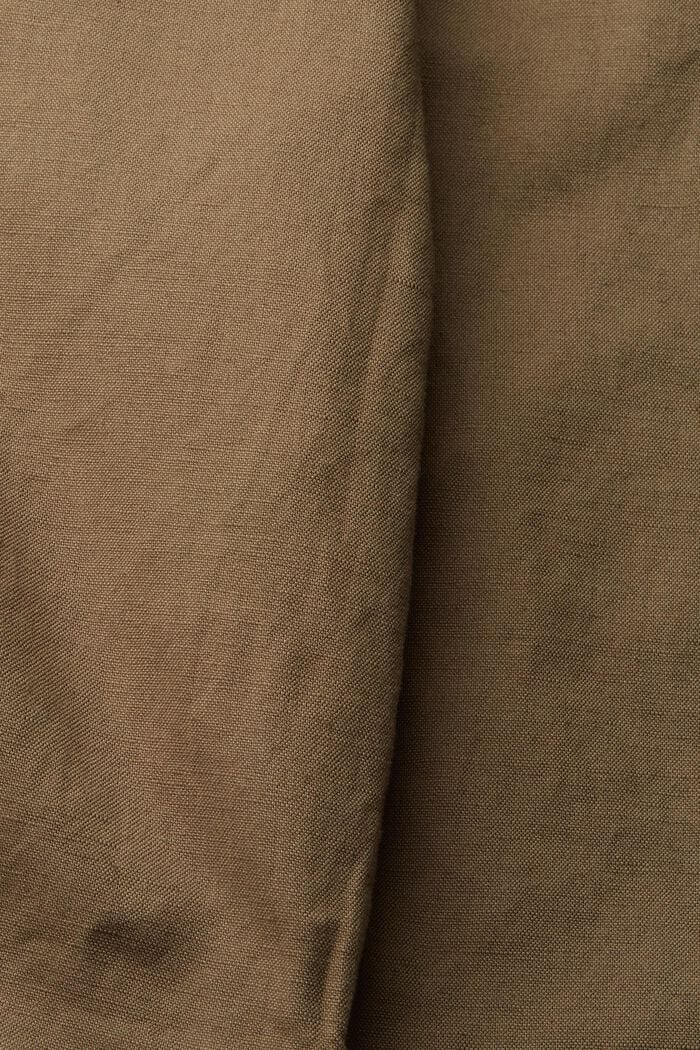 Korte broek van een linnenmix, DUSTY GREEN, detail image number 4