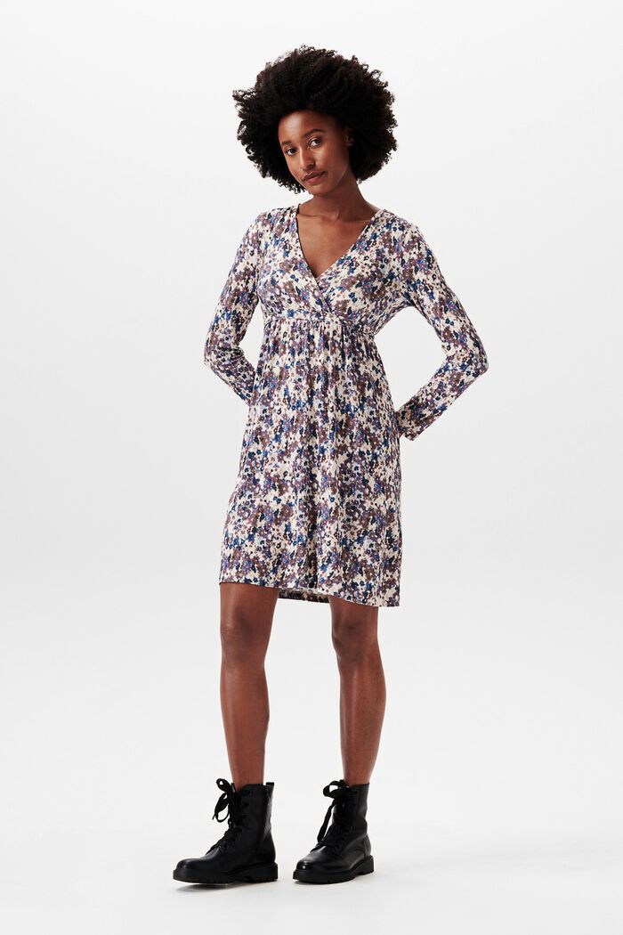 Positie-jurk met motief, LENZING™ ECOVERO™, BLUE, detail image number 1