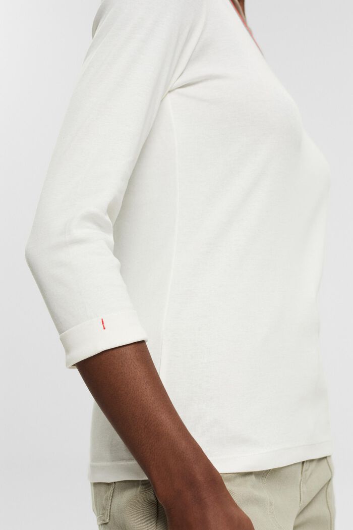 Shirt met 3/4-mouwen, OFF WHITE, detail image number 4