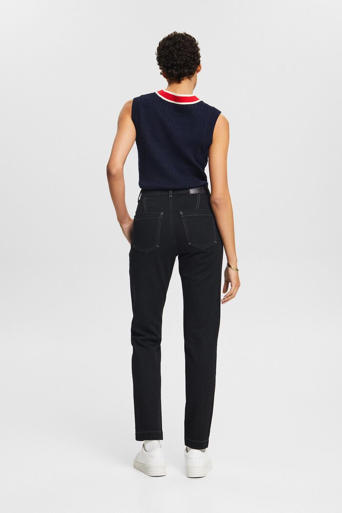Slim jeans met hoge taille, BLACK RINSE, detail image number 3