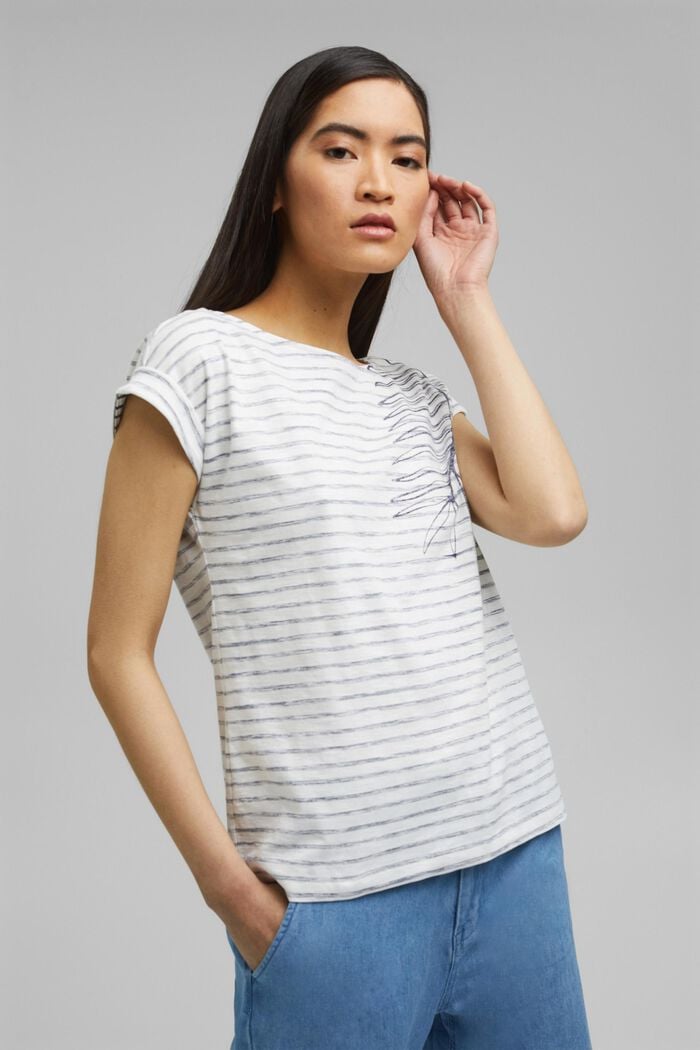 T-shirt met print, 100% organic cotton, OFF WHITE, detail image number 0