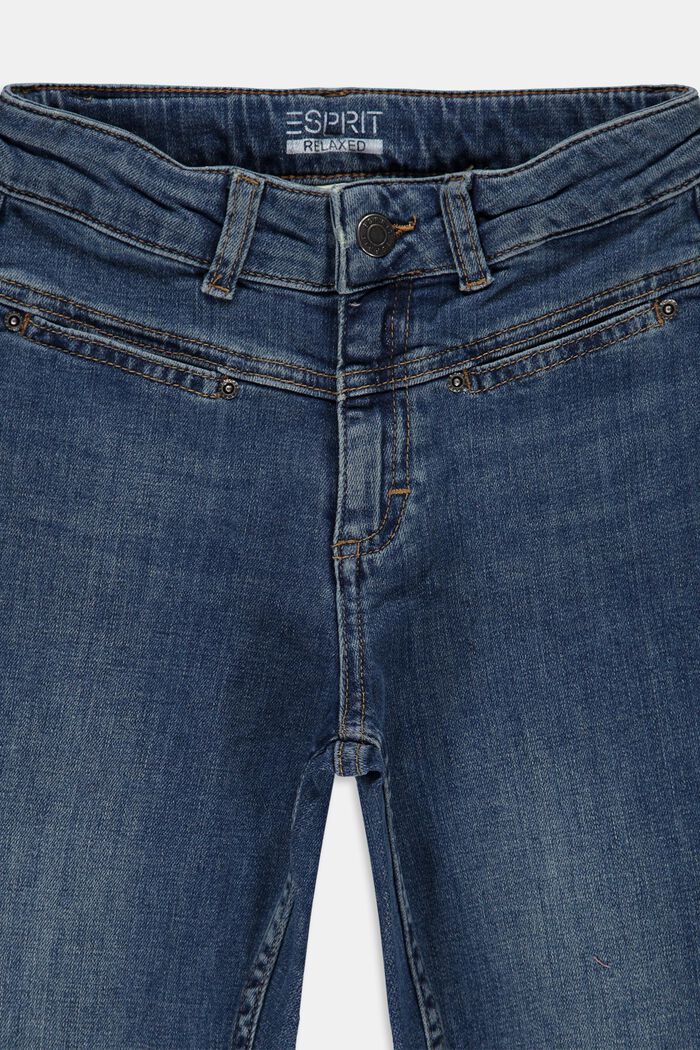 Katoenen mom jeans met verstelbare band, BLUE MEDIUM WASHED, detail image number 2
