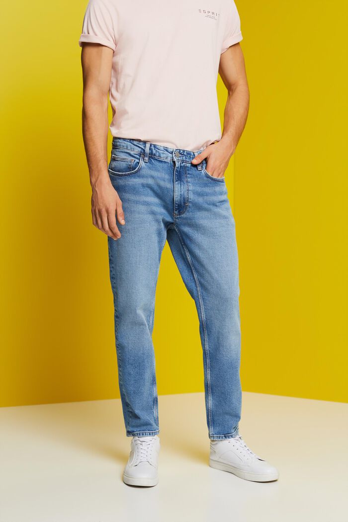 Relaxte jeans met een slim fit, BLUE MEDIUM WASHED, detail image number 0