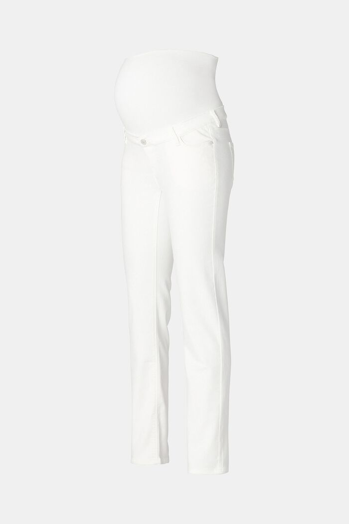 Stretchjeans met band over de buik, BRIGHT WHITE, detail image number 3