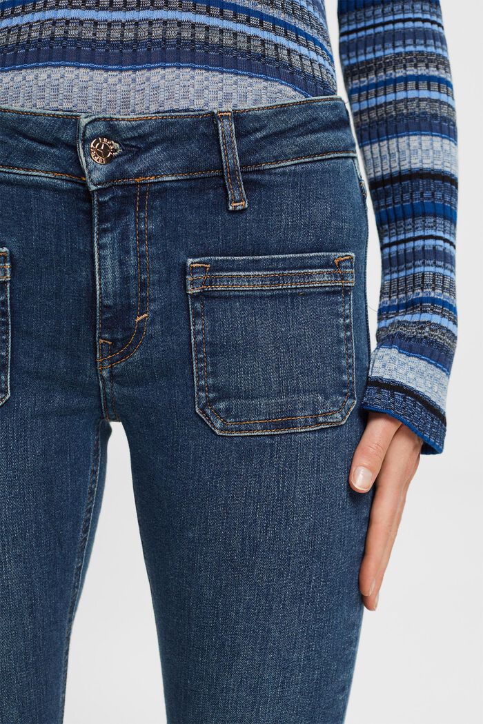 Skinny jeans met middelhoge taille, BLUE DARK WASHED, detail image number 5